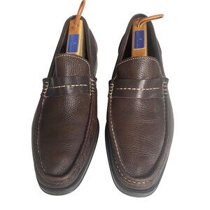 Sandro Moscoloni  Brown Leather Loafers Mens Size Slip-On Shoes